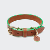 Hundehalsband Kings Park Cognac/Green