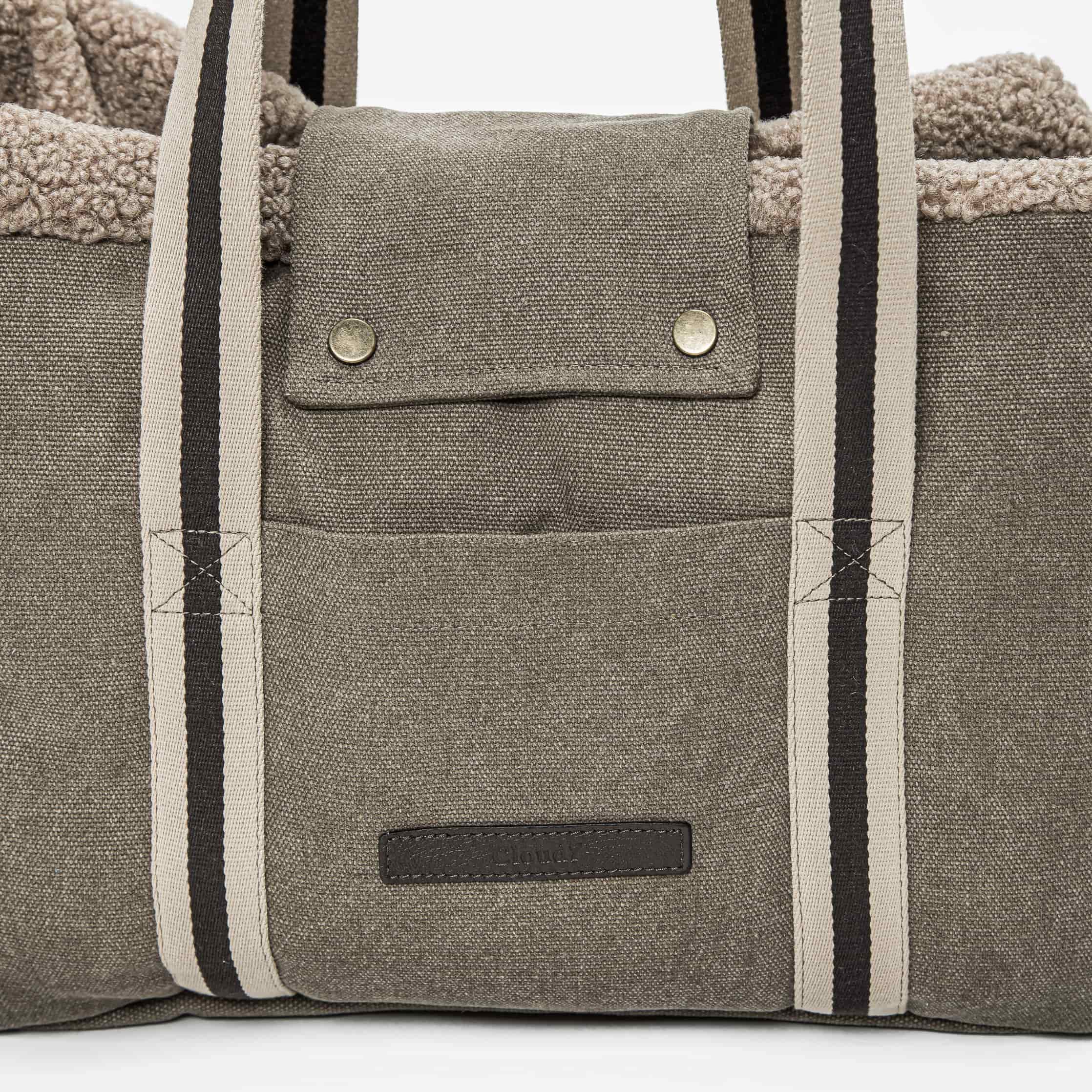 Unisex Hundetasche mit Teddy-Futter und Verschluss zur Sicherung