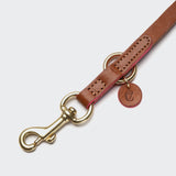 Hundeleine Prince Park Cognac/Pink