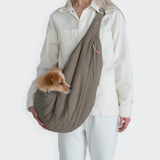 Dog Sling Bag LTTL Puffer Khaki/Peach