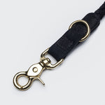 Rund geflochtene schwarze Hundeleine Karabiner