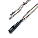 Black Dog Whistle with structured cord detail