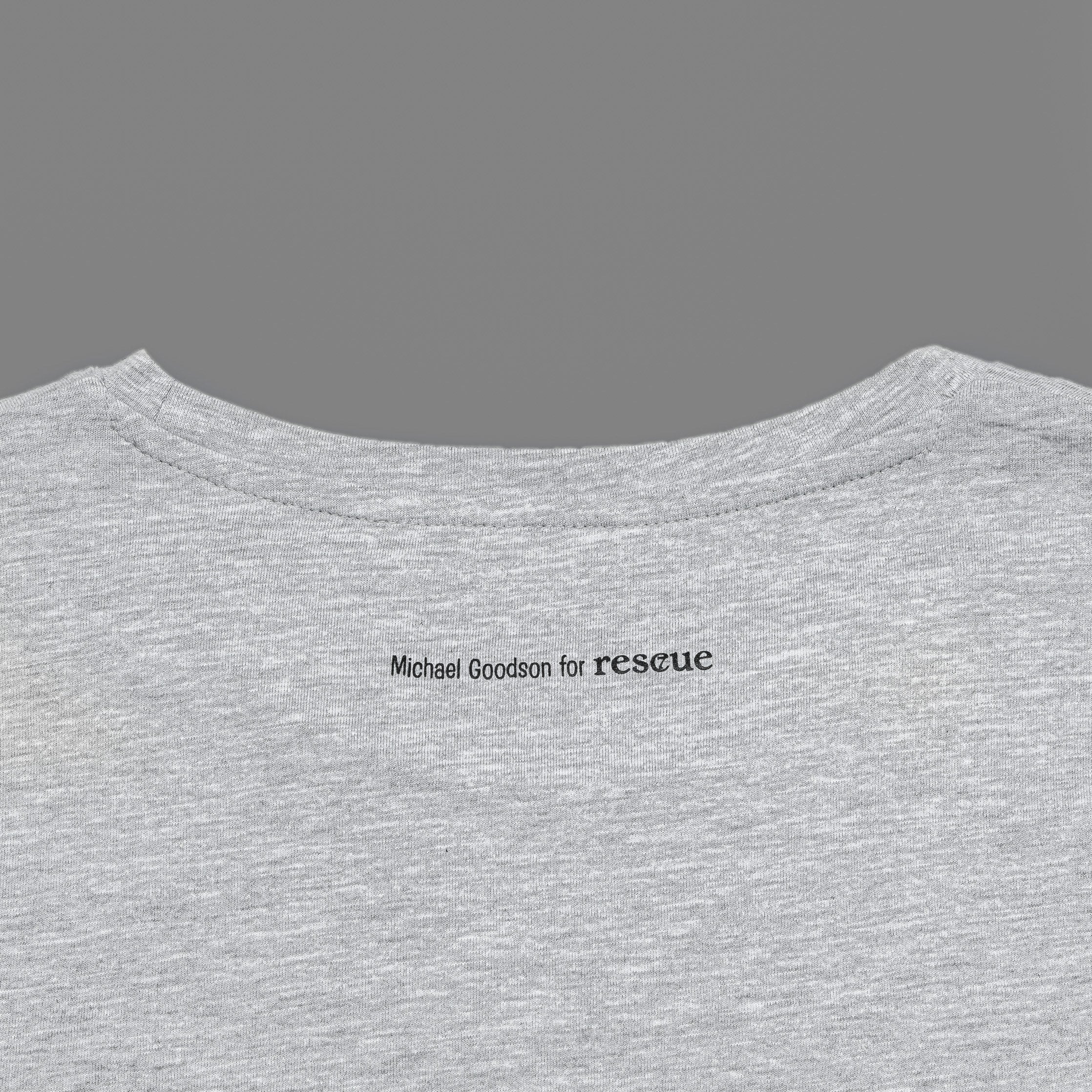 Graues T-Shirt mit großem Regenbogen